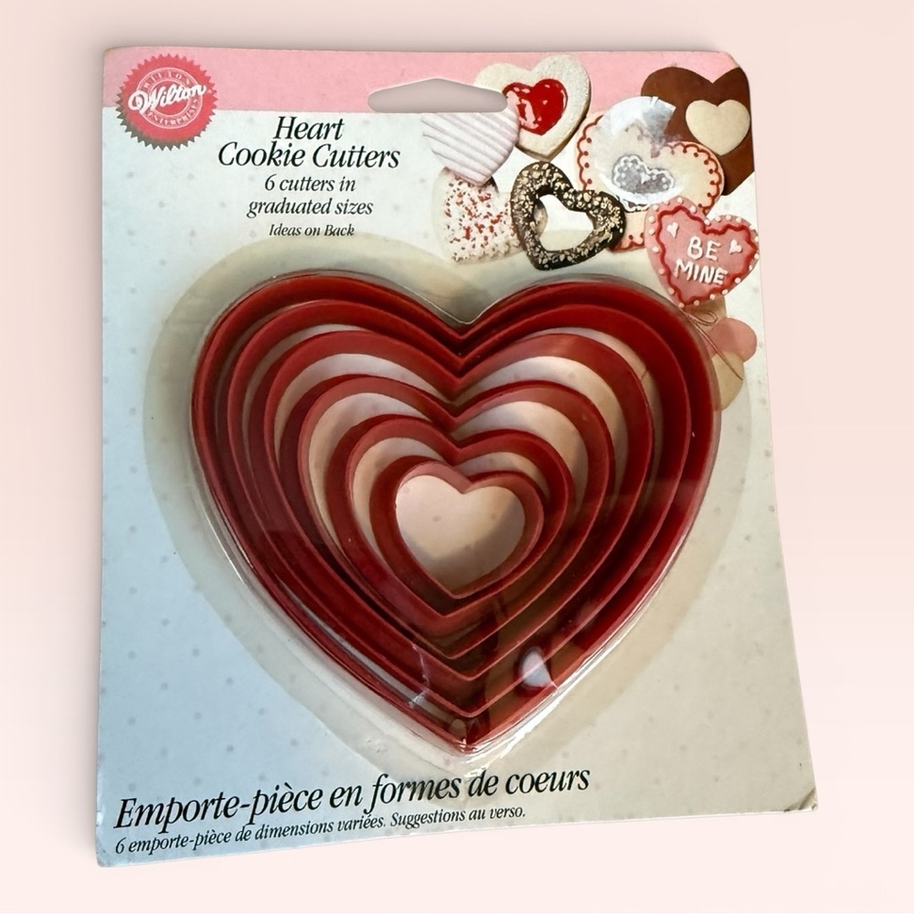 Vintage 1994 Wilton Heart Cookie Cutter Set
